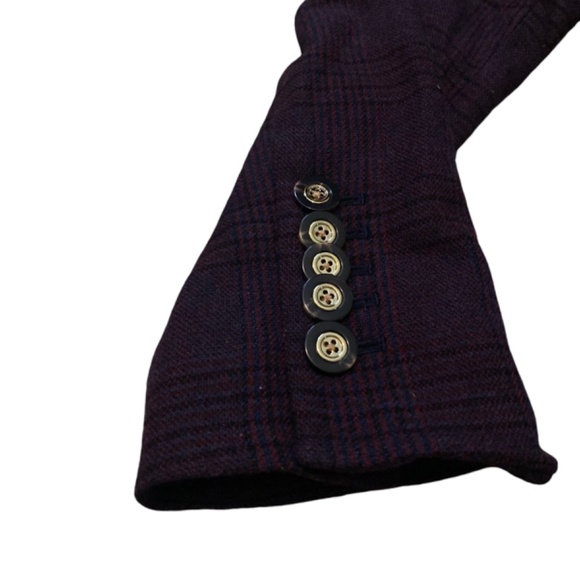 Veronica Beard Farley Dickey Jacket, Aubergine Purple Plaid, Size 10 *READ* - Picture 5 of 9